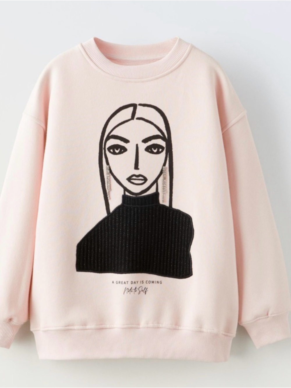 Zara Soft Cream Pink Sweatshirt NWT Girl’s Size 11-12 years